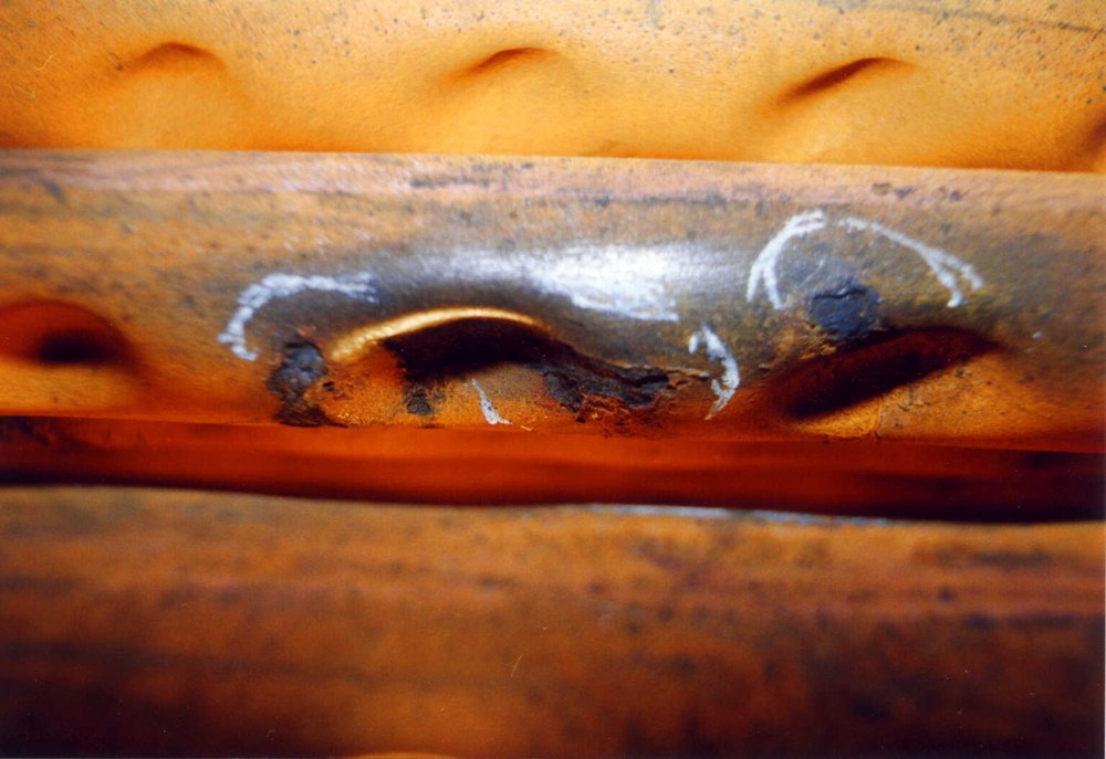 Interior de caldera protegida contra corrosión